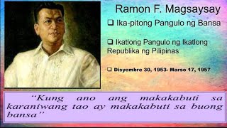 RAMON F MAGSAYSAY  MGA PROGRAMA AT PATAKARAN  IKATLONG REPUBLIKA NG PILIPINAS [upl. by Rosabel]