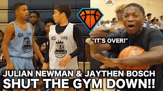 Julian Newman Gets CHALLENGED By Jaythan Bosch at NEOYE  Players STORMS the Court [upl. by Naillik]