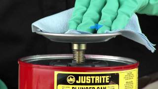 How to Use Justrite Plunger Cans Plunger Dispensing Can [upl. by Kreager]