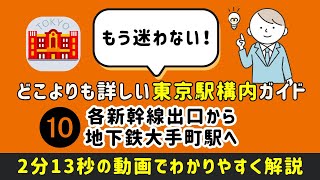 【どこよりも詳しい東京駅構内ガイド】⑩各新幹線出口から地下鉄大手町駅へ 東京駅 東京駅構内移動 まっぷる [upl. by Parsaye]