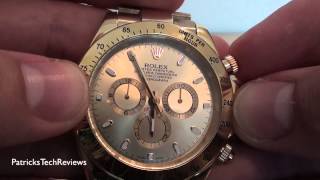 Rolex Replica Daytona Oyster Perpetual quot18k goldquot superlative chronograph officially certified [upl. by Atsirhcal]