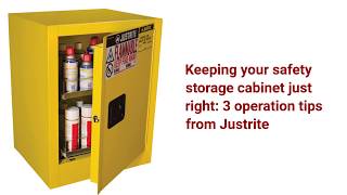 Keeping Your Safety Storage Cabinet Just Right Justrite Safety Cabinets [upl. by Lav]